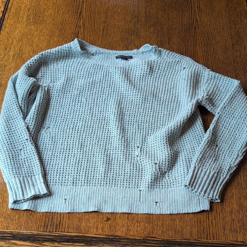 American Eagle Outfitters Sky Blue Crew Neck Sweater